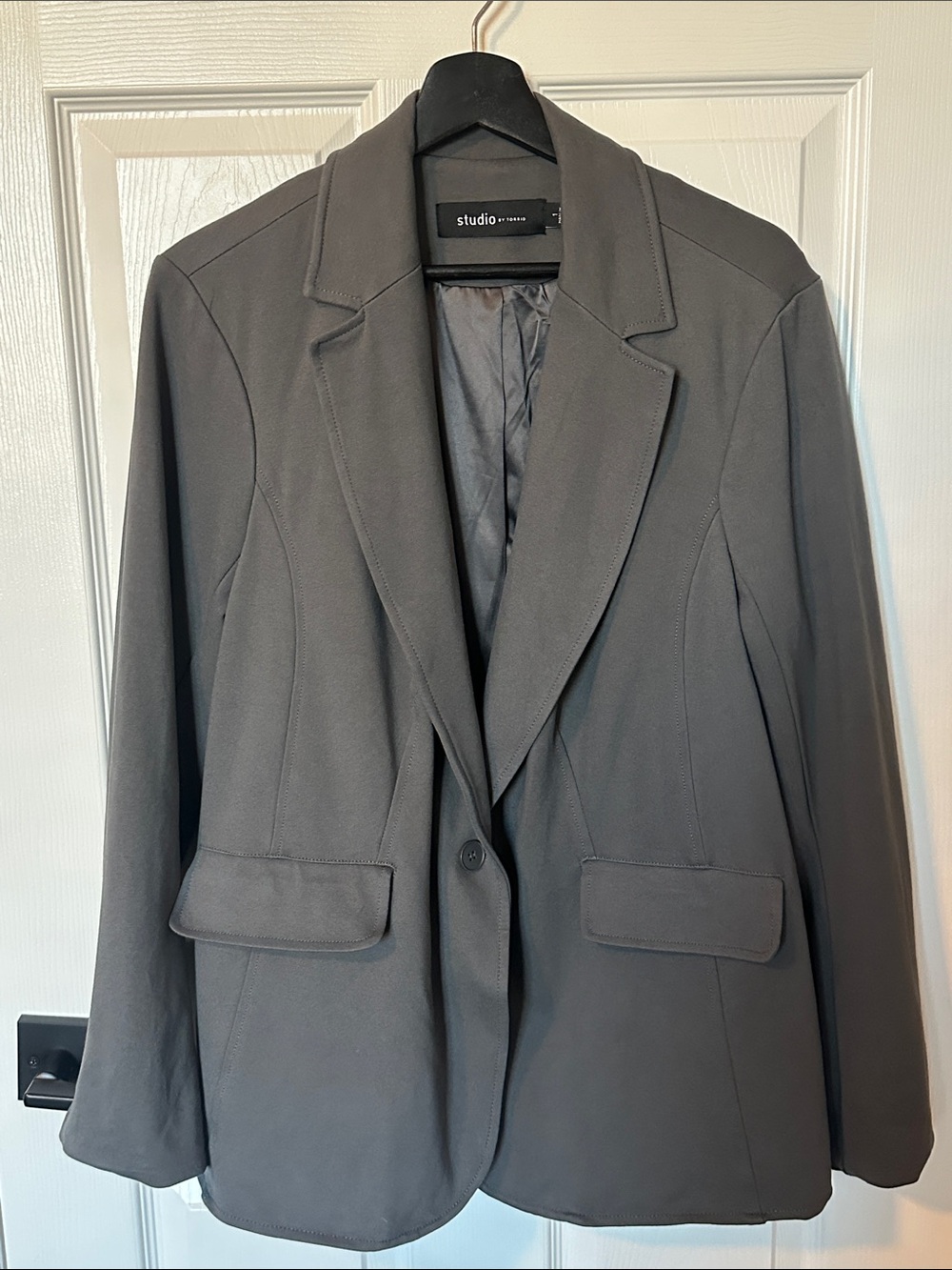 Torrid Studio Gray Women's Single-Button Blazer Jacket